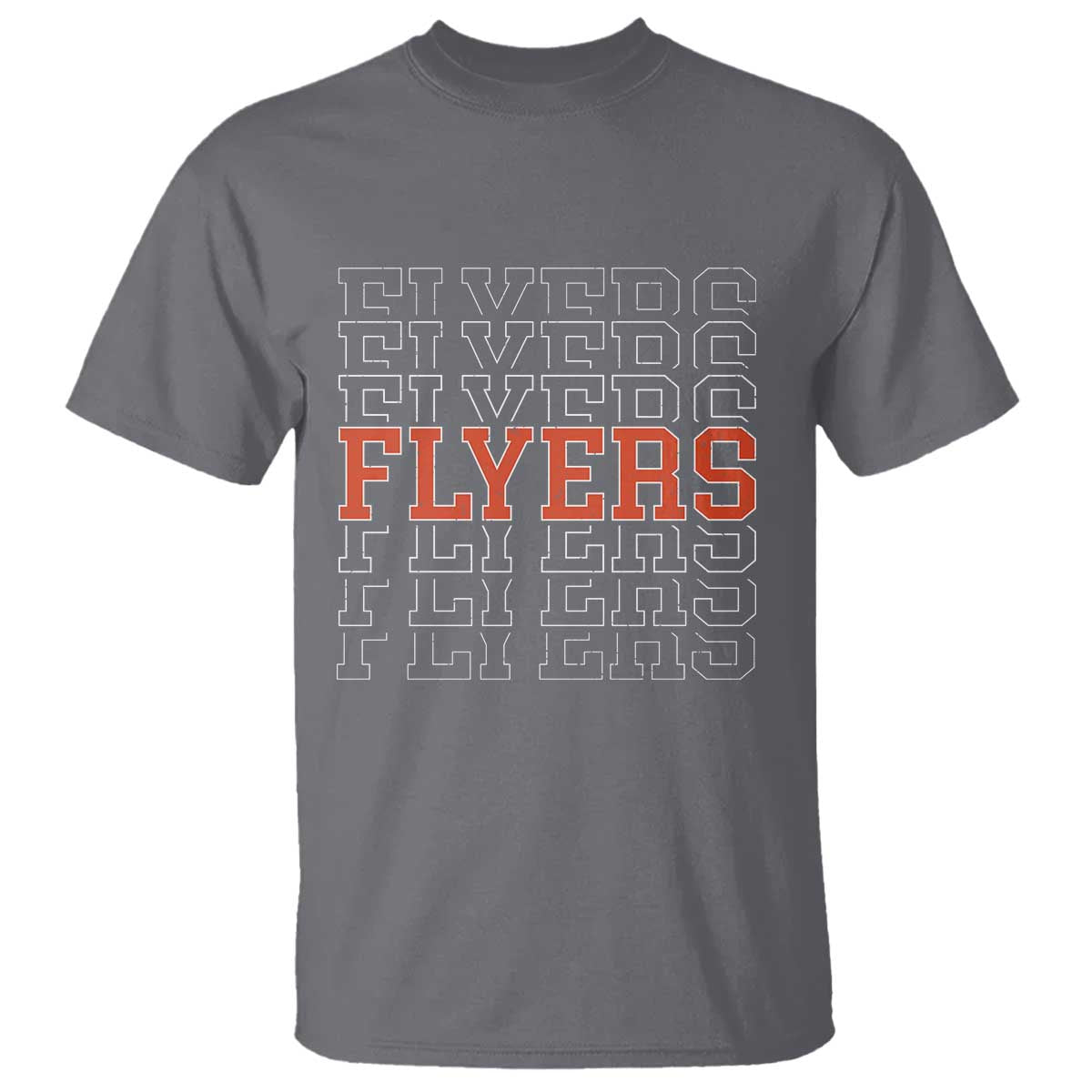 Retro Flyers Name Script Style T Shirt Vintage Distressed Graphic Sports Fan Pride TS02 Charcoal Print Your Wear