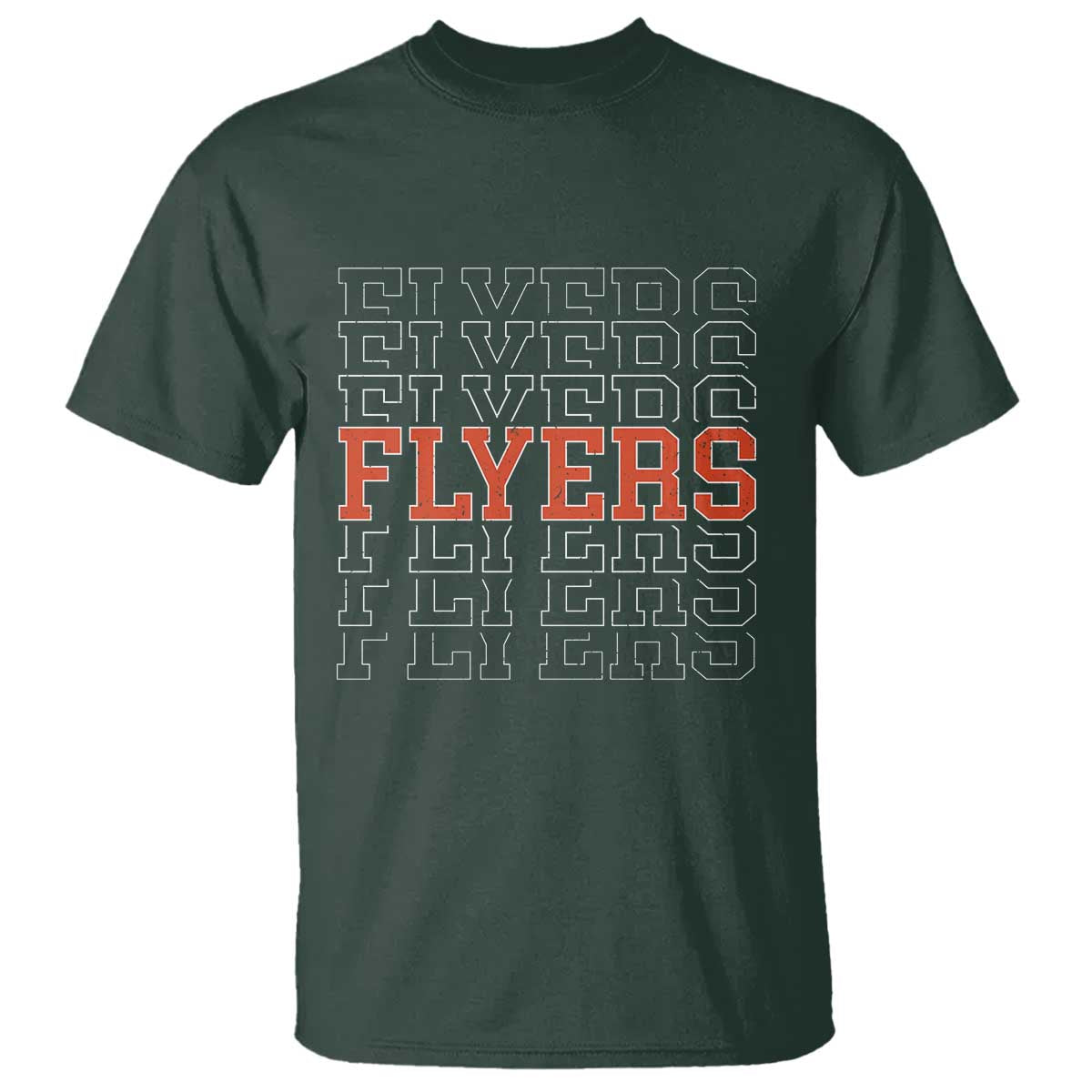 Retro Flyers Name Script Style T Shirt Vintage Distressed Graphic Sports Fan Pride TS02 Dark Forest Green Print Your Wear