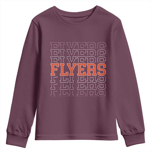 Retro Flyers Name Script Style Youth Sweatshirt Vintage Distressed Graphic Sports Fan Pride TS02 Maroon Print Your Wear