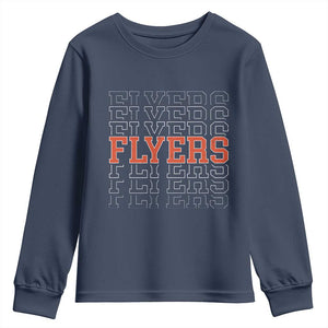Retro Flyers Name Script Style Youth Sweatshirt Vintage Distressed Graphic Sports Fan Pride TS02 Navy Print Your Wear