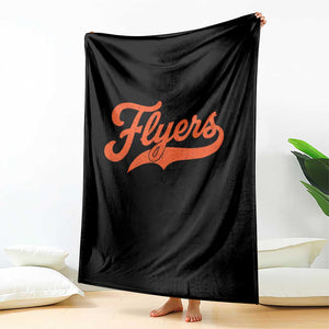 Vintage Flyers Name Script Style Throw Blanket Retro Distressed Tailgate Spirit Sports Fan TS02 Print Your Wear