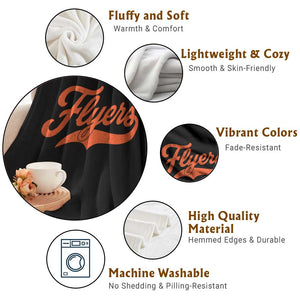 Vintage Flyers Name Script Style Throw Blanket Retro Distressed Tailgate Spirit Sports Fan TS02 Print Your Wear