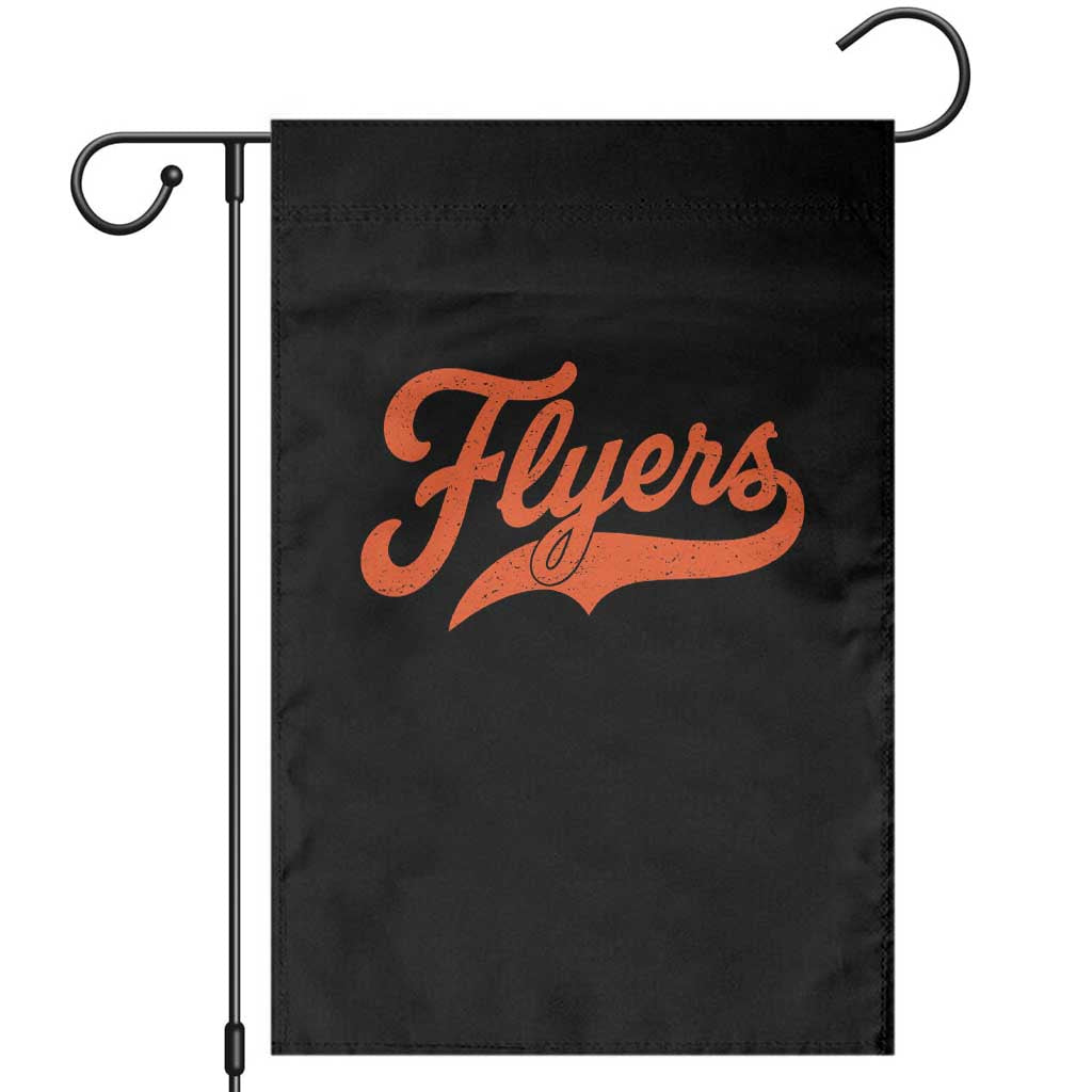Vintage Flyers Name Script Style Garden Flag Retro Distressed Tailgate Spirit Sports Fan TS02 Black Print Your Wear