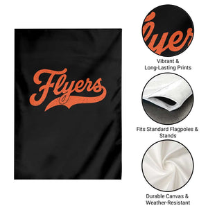 Vintage Flyers Name Script Style Garden Flag Retro Distressed Tailgate Spirit Sports Fan TS02 Print Your Wear