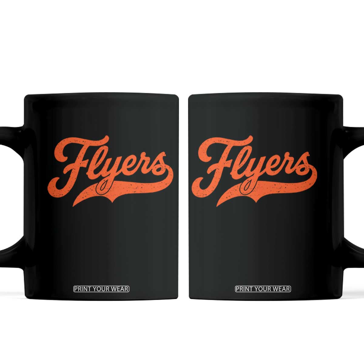 Vintage Flyers Name Script Style Coffee Mug Retro Distressed Tailgate Spirit Sports Fan TS02 Black Print Your Wear