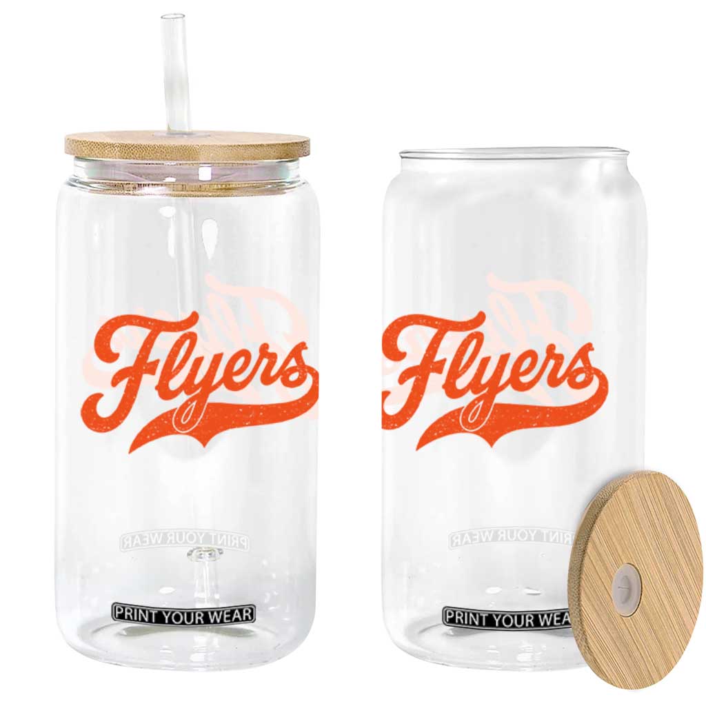 Vintage Flyers Name Script Style Glass Can Retro Distressed Tailgate Spirit Sports Fan TS02 Print Your Wear