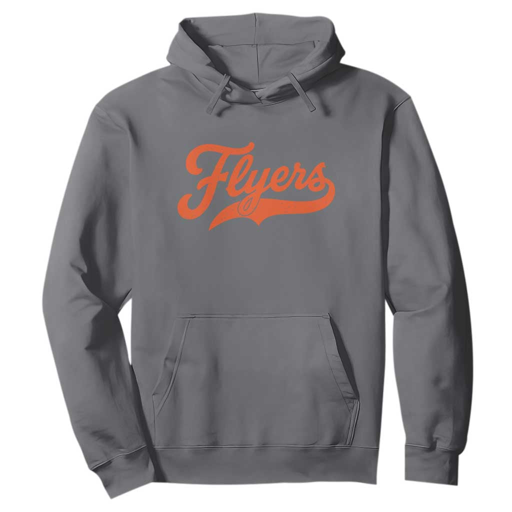 Vintage Flyers Name Script Style Hoodie Retro Distressed Tailgate Spirit Sports Fan TS02 Charcoal Print Your Wear