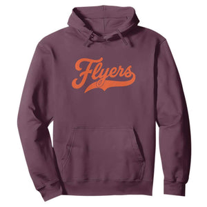 Vintage Flyers Name Script Style Hoodie Retro Distressed Tailgate Spirit Sports Fan TS02 Maroon Print Your Wear