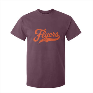 Vintage Flyers Name Script Style T Shirt For Kid Retro Distressed Tailgate Spirit Sports Fan TS02 Maroon Print Your Wear