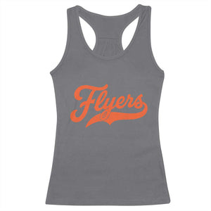 Vintage Flyers Name Script Style Racerback Tank Top Retro Distressed Tailgate Spirit Sports Fan TS02 Charcoal Print Your Wear