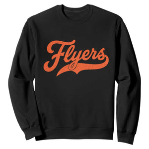 Vintage Flyers Name Script Style Sweatshirt Retro Distressed Tailgate Spirit Sports Fan TS02 Black Print Your Wear