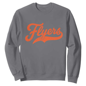 Vintage Flyers Name Script Style Sweatshirt Retro Distressed Tailgate Spirit Sports Fan TS02 Charcoal Print Your Wear