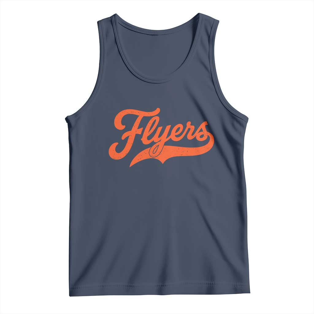 Vintage Flyers Name Script Style Tank Top Retro Distressed Tailgate Spirit Sports Fan TS02 Navy Print Your Wear
