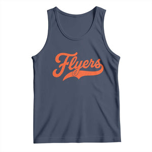 Vintage Flyers Name Script Style Tank Top Retro Distressed Tailgate Spirit Sports Fan TS02 Navy Print Your Wear