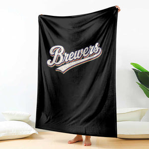 Vintage 70s Brewers Name Script Style Throw Blanket Retro Distressed Tailgate Spirit Sports Fan TS02 Print Your Wear