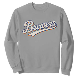 Vintage 70s Brewers Name Script Style Sweatshirt Retro Distressed Tailgate Spirit Sports Fan TS02 Sport Gray Print Your Wear