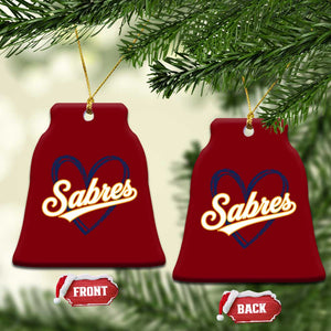 Vintage 70s Sabres Name Heart Script Style Ceramic Ornament Retro Distressed Tailgate Spirit Sports Fan TS02 Print Your Wear