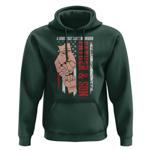 Dad And Son Matching Hoodie Father and Son A Bond That Can't Be Broken American Flag TS02 Dark Forest Green Print Your Wear