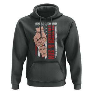 Dad And Son Matching Hoodie Father and Son A Bond That Can't Be Broken American Flag TS02 Dark Heather Print Your Wear