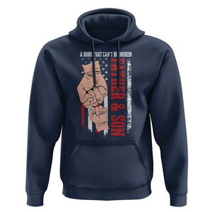 Dad And Son Matching Hoodie Father and Son A Bond That Can't Be Broken American Flag TS02 Navy Print Your Wear