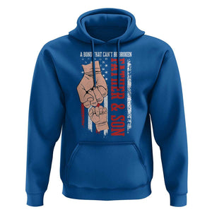 Dad And Son Matching Hoodie Father and Son A Bond That Can't Be Broken American Flag TS02 Royal Blue Print Your Wear