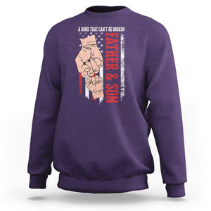 Dad And Son Matching Sweatshirt Father and Son A Bond That Can't Be Broken American Flag TS02 Purple Print Your Wear