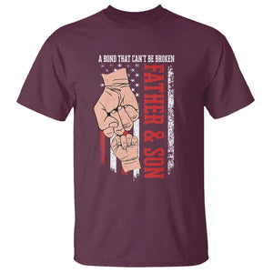 Dad And Son Matching T Shirt Father and Son A Bond That Can't Be Broken American Flag TS02 Maroon Print Your Wear