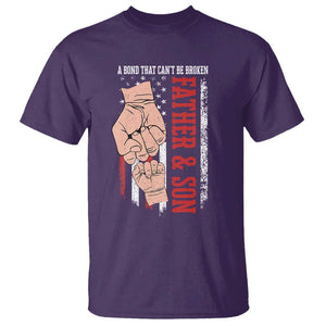 Dad And Son Matching T Shirt Father and Son A Bond That Can't Be Broken American Flag TS02 Purple Print Your Wear