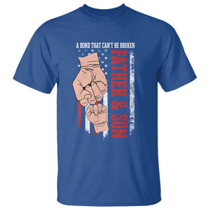 Dad And Son Matching T Shirt Father and Son A Bond That Can't Be Broken American Flag TS02 Royal Blue Print Your Wear