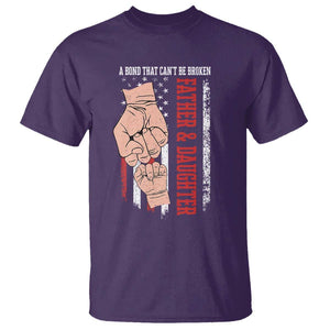 Dad And Daughter Matching T Shirt Father and Daughter A Bond That Can't Be Broken American Flag TS02 Purple Print Your Wear