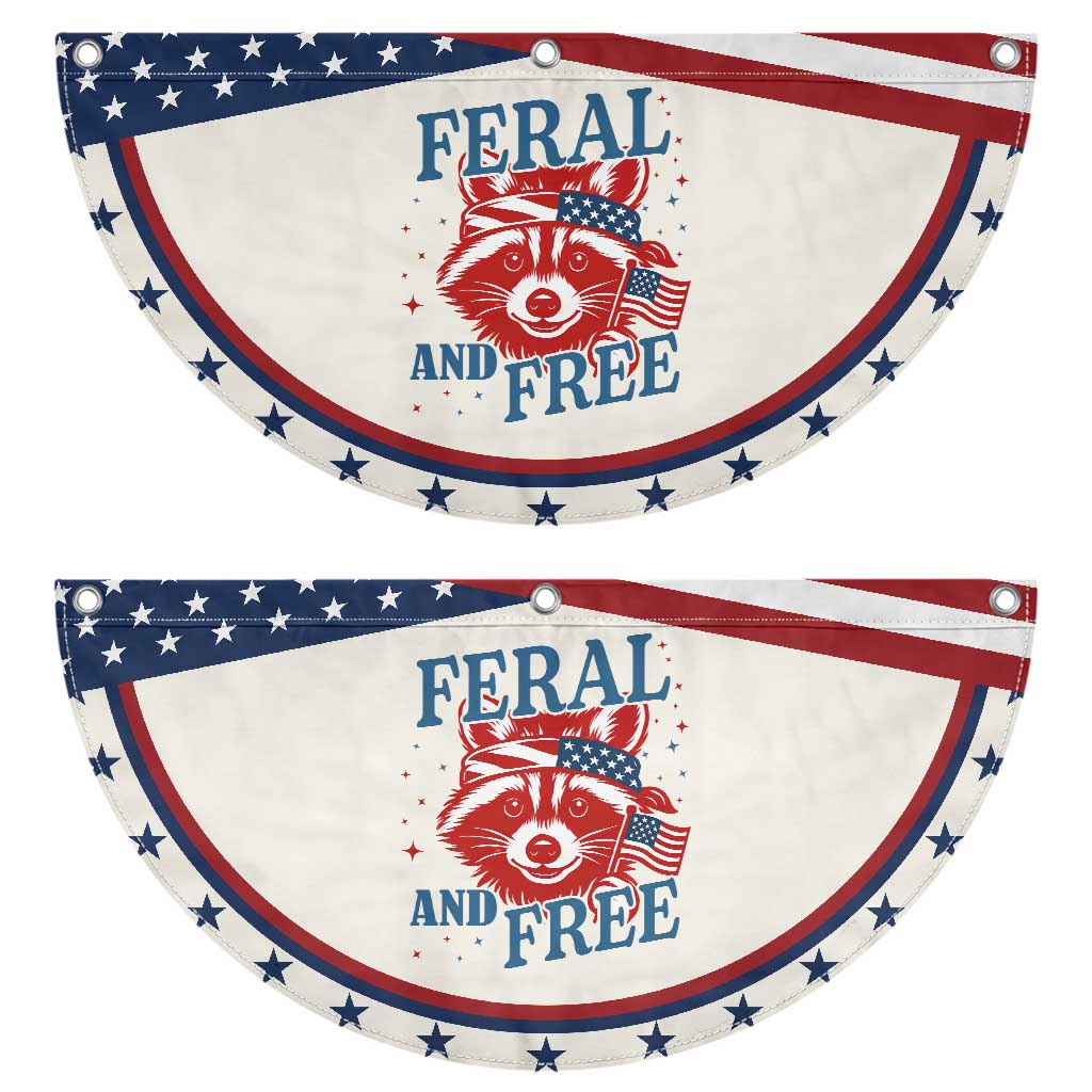 Funny Feral and Free Raccoon Patriotic Fan Flag Bandana Animal 4th of July US Flag TS02 2pcs pack Classic Beige Print Your Wear
