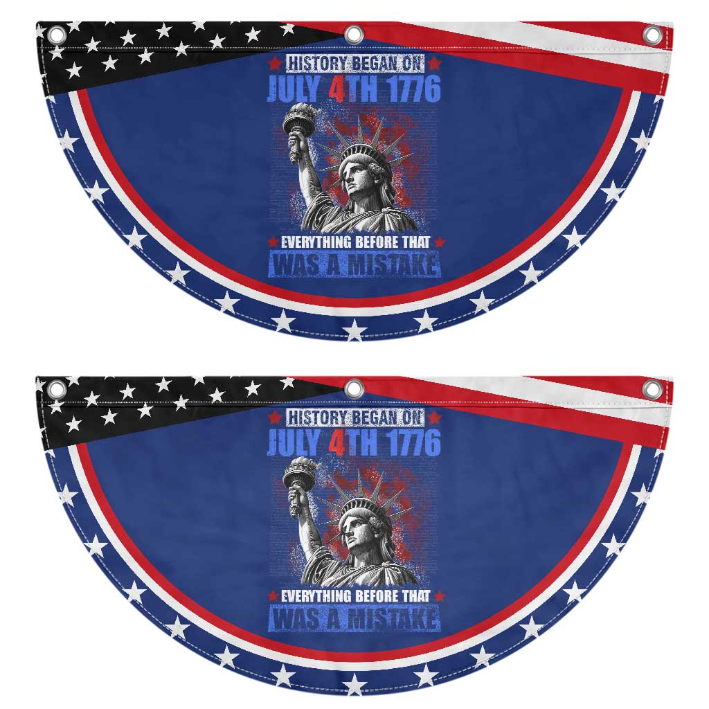 History Began July 4th 1776 Patriotic Fan Flag Bold Statement Statue of Liberty TS02 2pcs pack Classic Navy Print Your Wear