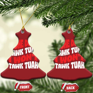 If She Don't Hawk Tuah I Won't Tawk Tuah Christmas Ornament Retro Groovy TS02 Christmas Tree Red Print Your Wear