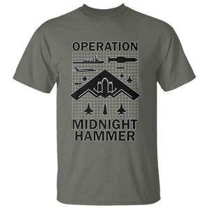Operation Midnight Hammer Military T Shirt Tactical Warfare Jets Bombers TS02 Military Green Print Your Wear