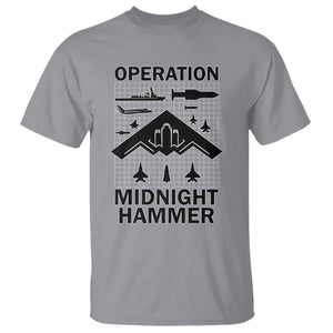 Operation Midnight Hammer Military T Shirt Tactical Warfare Jets Bombers TS02 Sport Gray Print Your Wear