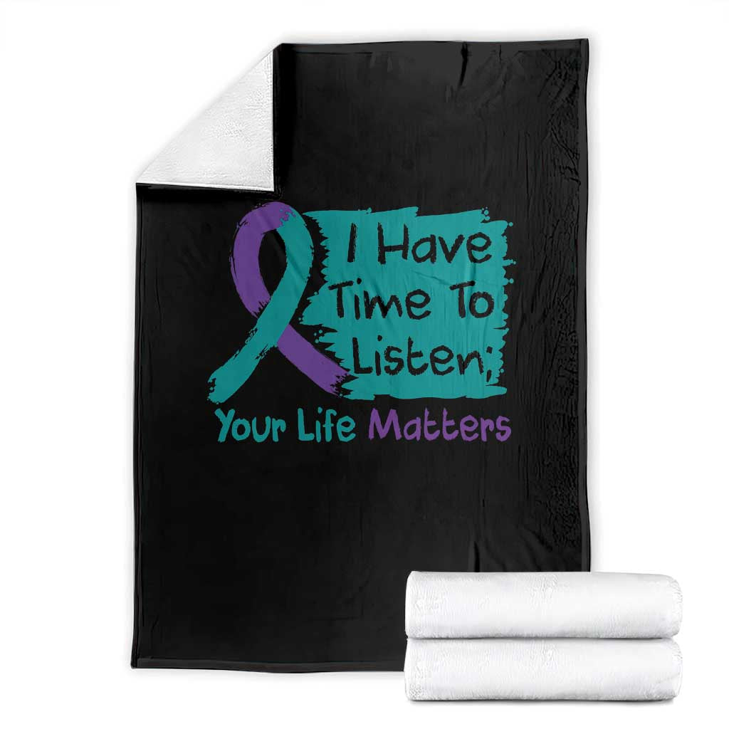 Choose To Keep Going Semicolon Flower Graphic Throw Blanket Suicide Prevention Mental Health Awareness