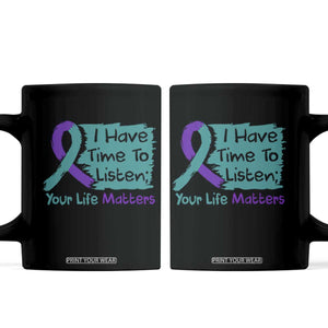 Choose To Keep Going Semicolon Flower Graphic Coffee Mug Suicide Prevention Mental Health Awareness