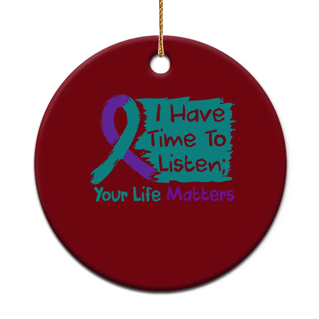 Choose To Keep Going Semicolon Flower Graphic Ceramic Ornament Suicide Prevention Mental Health Awareness