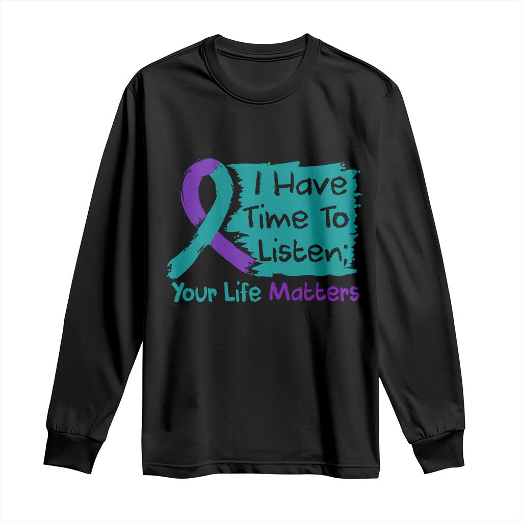 Choose To Keep Going Semicolon Flower Graphic Long Sleeve Shirt Suicide Prevention Mental Health Awareness