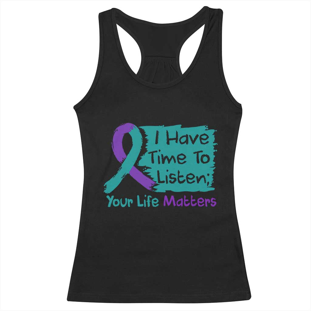 Choose To Keep Going Semicolon Flower Graphic Racerback Tank Top Suicide Prevention Mental Health Awareness