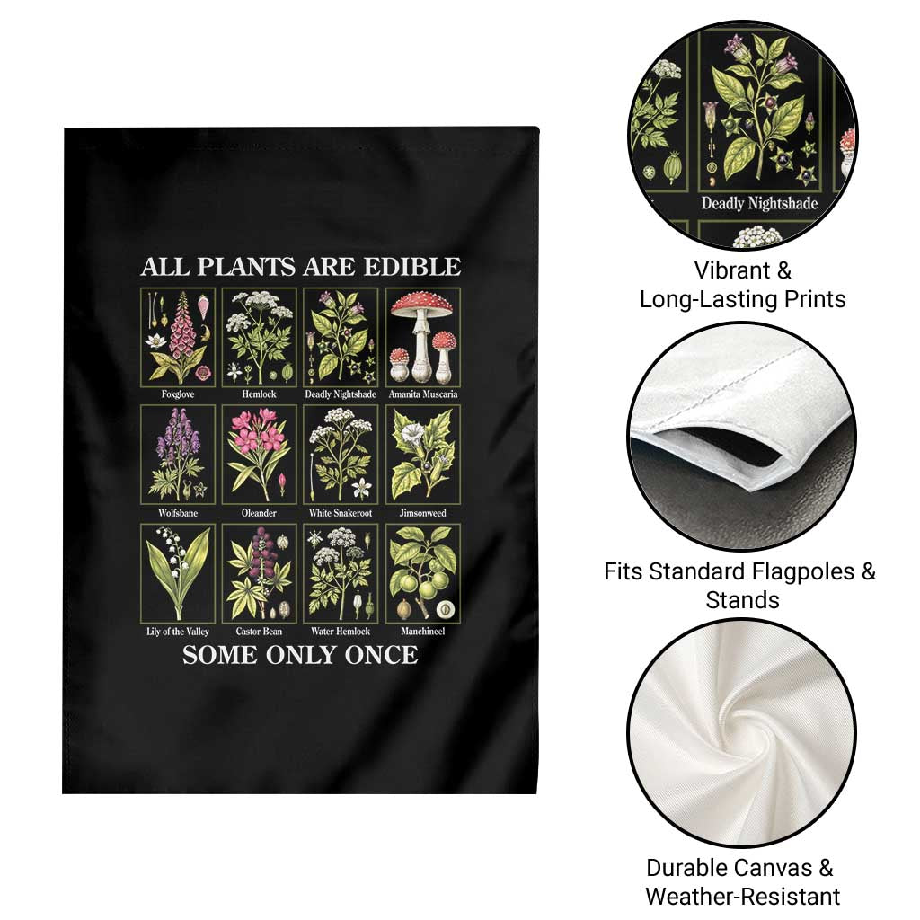 Vintage Botanical Poison Chart Graphic Garden Flag All Plants Are Edible Some Only Once TS02 Print Your Wear
