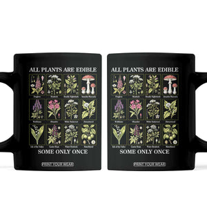 Vintage Botanical Poison Chart Graphic Coffee Mug All Plants Are Edible Some Only Once TS02 Black Print Your Wear