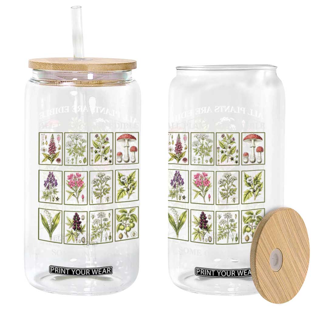 Vintage Botanical Poison Chart Graphic Glass Can All Plants Are Edible Some Only Once TS02 Print Your Wear