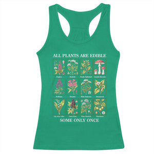 Vintage Botanical Poison Chart Graphic Racerback Tank Top All Plants Are Edible Some Only Once TS02 Irish Green Print Your Wear