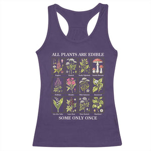 Vintage Botanical Poison Chart Graphic Racerback Tank Top All Plants Are Edible Some Only Once TS02 Purple Print Your Wear