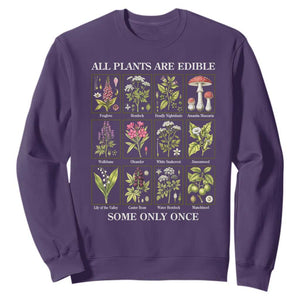 Vintage Botanical Poison Chart Graphic Sweatshirt All Plants Are Edible Some Only Once TS02 Purple Print Your Wear