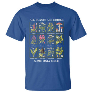 Vintage Botanical Poison Chart Graphic T Shirt All Plants Are Edible Some Only Once TS02 Royal Blue Print Your Wear