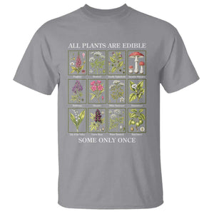 Vintage Botanical Poison Chart Graphic T Shirt All Plants Are Edible Some Only Once TS02 Sport Gray Print Your Wear