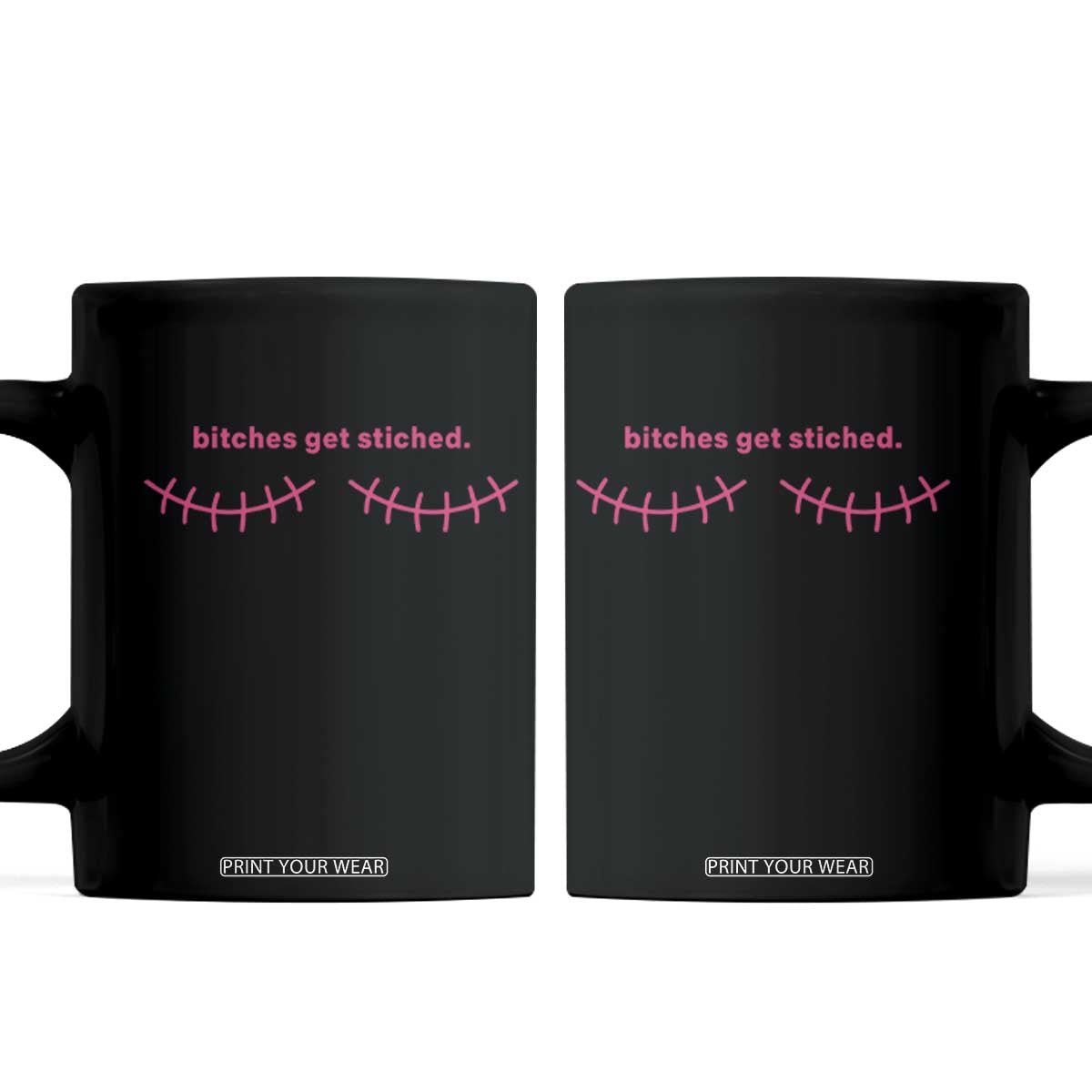 Funny Mastectomy Reconstruction Surgery Coffee Mug Bitches Get Stitches Breast Cancer Awareness
