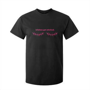 Funny Mastectomy Reconstruction Surgery T Shirt For Kid Bitches Get Stitches Breast Cancer Awareness